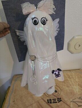 Custom Designed Iridescent Pink Ghost With Anget Wings And Extendable Legs
